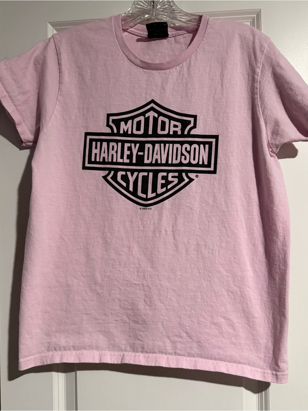 Harley-Davidson Pink women’s Short Sleeve Tee with Black Logo